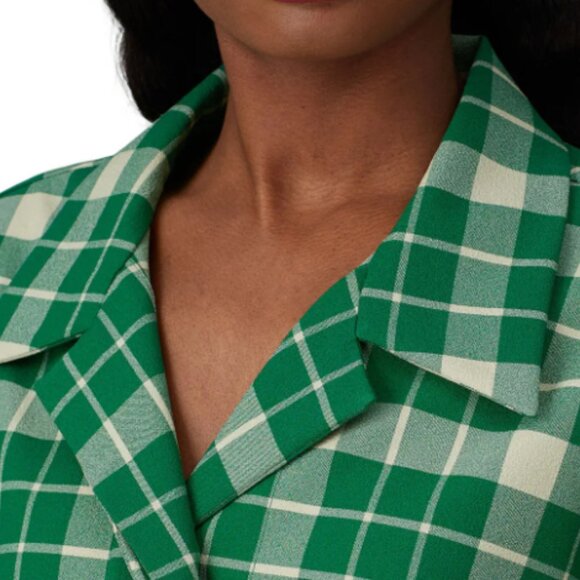EUC $595 MM6 Maison Margiela Oversized Green Check Boxy Top IT 40 US 4 - Picture 16 of 16